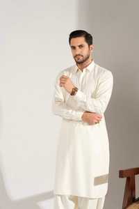 Pakistán Shalwar Kameez Set Ropa islámica Hombres Salwar Kameez Slim Fit Casual Party Wear Venta al por mayor - Product Image 4