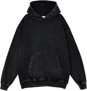 <b>Vintage</b> Acid Washed Pullover Hoodie for Men Oversized Streetwear Customized Casual <b>Sweatshirt</b> Loose Fit Cotton Fleece Hoodie - Product Image 3