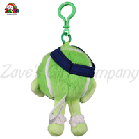 Zaves Mignonne Petite Peluche Vert Balle De Tennis Pendentif Doux Animal En Peluche Jouets pour Affichage ou Cadeau Donnant Suspendu à l'étagère de sac