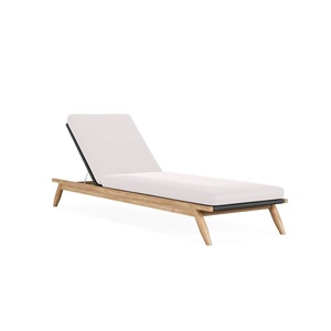 Chaise longue avec coussin, finition naturelle, tout temps - Product Image 1