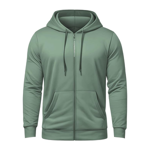 MOQ bajo Hombres de alta calidad Zip up Sudadera con capucha térmica 100% algodón Multi Color Panel Diseño Personalizado Impreso básico Sudadera con capucha - Product Image 5