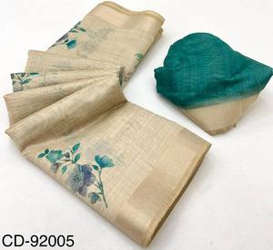 Diseñador Chanderi Cotton Digital Printed Saree Collection Catálogo completo disponible a precio mayorista peso ligero Party Wear Sari - Product Image 5