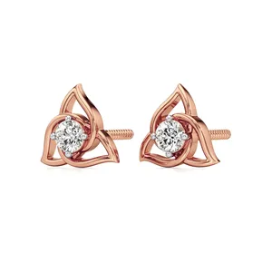 Evelia Solitaire <b>Stud</b> Earrings in 18K Gold with Garnet Amethyst Diamond Ruby Sapphire or <b>Emerald</b> - Product Image 2