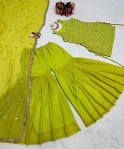 Collection de mariage pakistanais salwar kameez bas prix de gros marché du vêtement surat top palazzo sharara costume dupatta collection - Product Image 3