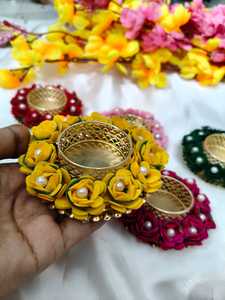 Bougeoir décoratif avec fleur colorée meilleur cadeau de décoration de Diwali, décoration de mariage et de fête, faveur de pendaison de crémaillère - Product Image 4