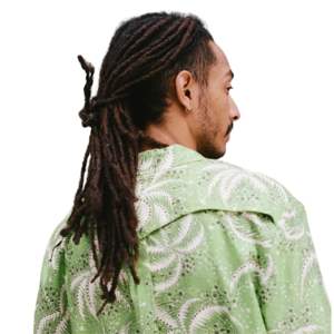 Green Palm Fronds Shirt and Swim <b>Trunks</b> Set with Relaxed Fit <b>Vintage</b> Print Mesh Ventilation Ideal for Beach or Summer Outings - Product Image 5