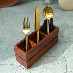 Porte-couverts en bois de manguier pour un rangement pratique Porte-couverts en bois d'inspiration vintage pour la salle à manger à la maison - Product Image 2