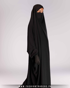 Qualité supérieure, robe longue modeste grande taille, une pièce, en laine noire pêche, pour service OEM, vente en gros, dernière mode islamique, faible MOQ - Product Image 3