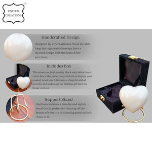 Mayorista Fabricante de urnas de cremación de corazón de latón con soporte de madera Precios baratos para cenizas o decoración - Product Image 2