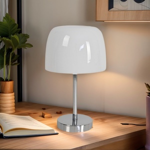 Kính nấm bảng đèn với Orange Glass Dome bóng râm và E27 LED bóng đèn, hoàn hảo cho trang trí nội thất. - Product Image 3