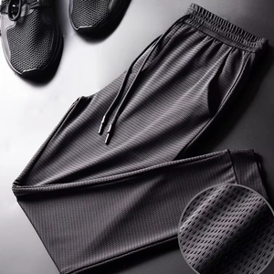Pantalon de <span class=keywords><strong>Jogging</strong></span> en Maille Soie Glacée pour Hommes, Séchage Rapide, Coupe <span class=keywords><strong>Slim</strong></span>, Sport, Survêtement, Taille Élastique, Décontracté, Grandes Tailles pour Adolescents - Product Image 4