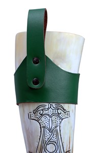 Cuerno para beber vikingo de buey de vaca Natural 100%, cuerno de búfalo pulido con soporte de cuero, costo asequible - Product Image 2