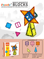 16 Piezas Bloques Magnéticos OEM, Juego de Bloques de Construcción Magnéticos Educativos, Bloques de Construcción STEM con Imán
