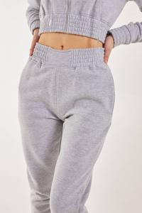 กางเกงวอร์มผ้าฝ้ายยั่งยืนสำหรับผู้หญิง สไตล์ฮิปฮอป สตรีทแวร์ ซับในขนแกะ เอวยางยืดปานกลาง ทรงขาบาน สำหรับฤดูใบไม้ร่วงและฤดูหนาว - Product Image 3