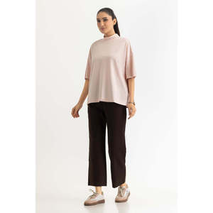 Women's Loose Fit 100% Cotton Knit <b>Top</b> Korean Style Breathable Crop T-Shirt Rhinestone Boxy Design OEM ODM Fashion - Product Image 4