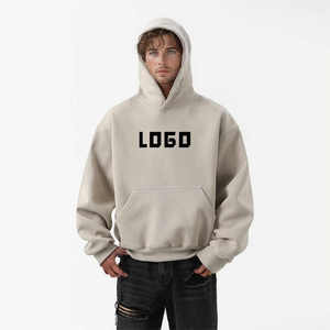 Sweat à capuche unisexe délavé à l'acide Vintage Streetwear léger polaire personnalisé impression graphique hommes Boxy Fit surdimensionné-pour l'hiver - Product Image 4