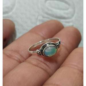 Elegante ópalo etíope piedra preciosa 925 anillo de plata esterlina para mujer para fiesta de compromiso boda para cumpleaños otro a granel al por mayor - Product Image 2