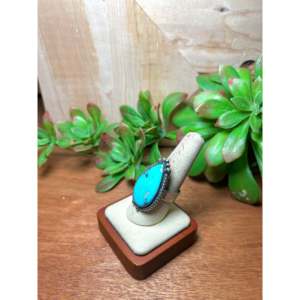 Zachariah David Men's Romantic <b>Adjustable</b> <b>Ring</b> Blue Bird Turquoise Platinum Oval Cut Sterling Silver Platinum Everyday Wear - Product Image 3