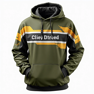 Sudadera con Capucha Personalizada para Hombre, Duradera, de Algodón Combinado, Estilo Urbano Informal para el Invierno, Diseño Sublimado - Product Image 4