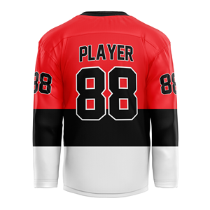 Jersey de hockey sobre hielo para adultos jóvenes al por mayor, MOQ bajo, Diseña tu propio uniforme de hockey sobre hielo hecho a medida con pantalones de concha - Product Image 6