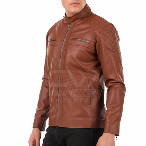 Venta al por mayor chaqueta de cuero de tamaño personalizado para uso en exteriores chaqueta de invierno de cuero genuino para hombres - Product Image 3