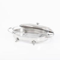 Plat de service chaud en acier inoxydable de qualité supérieure, design moderne et classique, écologique, avec couvercle à bouton, compatible avec toutes les cuisinières, personnalisable