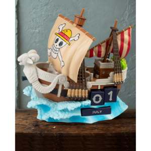One Piece Flying Lamb Perpetual 3D Calendar Modern Design <b>Clock</b> Going Merry - Product Image 1