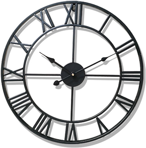 Horloge murale en métal de cuisine Horloge de décoration murale moderne la plus vendue Horloge en métal en fer Découpe laser avec revêtement en poudre noire - Product Image 1
