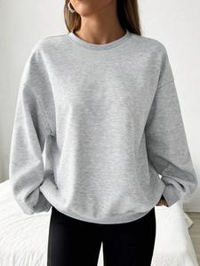 100% Cotton Breathable Casual Sweatshirts Full Sleeves Drop Shoulder Knitted Hoodies Premium Design Streetwear for Woman - Product Image 4