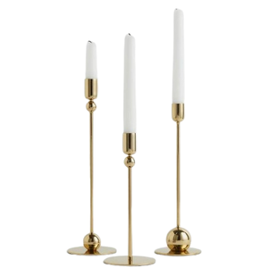 Ensemble de trois chandeliers en métal doré dernier style chandelier de table pour la maison de style moderne chandelier fait à la main bougeoir - Product Image 1