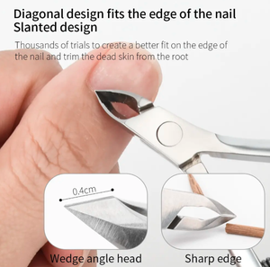 Pince à ongles professionnelle en acier inoxydable poignée à ressort enlever la peau morte pince à cuticules pour ongle d'orteil - Product Image 3