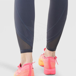 Legging de sport pour femme à taille haute, sans couture, en Spandex/Nylon, séchage rapide, respirant, motif uni, taille élastique, personnalisable avec logo OEM - Product Image 5
