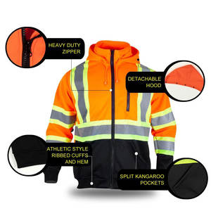 Alta calidad Hi Vis Hoodie 100% Poliéster Hi Vis Hoodie Mejor precio Hi Vis Hoodie Venta en línea para hombres - Product Image 3