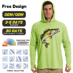 Sudadera con capucha de pesca con logotipo personalizado, impermeable, UPF50 +, protección solar, ropa de pesca, camisas de pesca de manga larga que absorben la humedad - Product Image 1