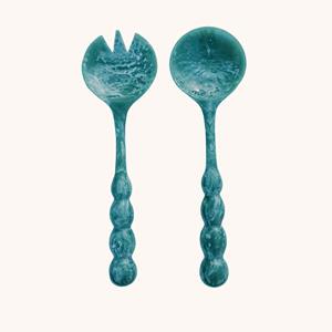 Ensemble de 2 cuillères à salade en résine écologique, taille et couleur personnalisées, haute qualité, fabrication artisanale en Inde, logo personnalisé pour la maison et la cuisine - Product Image 5