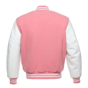 แจ็คเก็ตบอมเบอร์หนัง PU แบบ Letterman สำหรับผู้ชาย คุณภาพสูง บุด้วยขนสัตว์และขนเป็ด พร้อมงานปัก สำหรับใช้งานกลางแจ้งในฤดูหนาว - Product Image 6