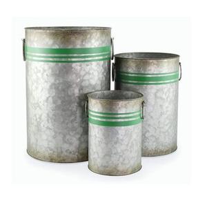 Ensemble de 3 jardinières rondes galvanisées de qualité supérieure, taille personnalisée, pots à fleurs pour fournisseur en gros - Product Image 5