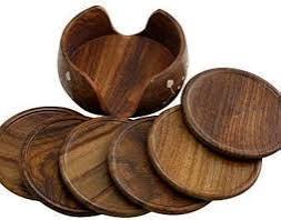 New Arrival Modern Round Wooden Coasters Kitchenware <b>Tabletop</b> Handmade Wooden Coasters For Home Decorative - Product Image 4