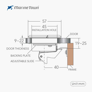 Marine Town Grand Slam Loquet 1-3/4 "Sans Serrure Nouvel Acier Inoxydable 316 Conception Anti-Hochet Réglable Porte Coulissante Slam Lock - Product Image 3