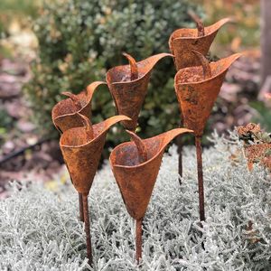 Estacas de Jardín de Hierro y Aluminio, Decorativas para Exteriores, Adornos para Césped, Plantas de Jardín, Duraderas, Resistentes al Óxido, Resistentes a la Intemperie, con Recubrimiento en Polvo - Product Image 4