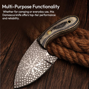 Couteau à désosser Burraq fait main en acier D2 de 2 mm d'épaisseur avec manche en bois et étui en cuir, cadeau idéal pour le camping et la chasse - Product Image 6