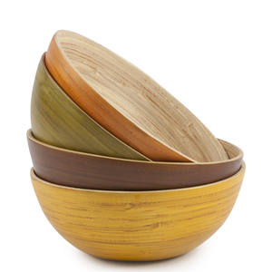Top quality handcrafted coiled spun <b>bamboo</b> <b>bowl</b> set natural lacquer coil <b>bowls</b> for dining room kitchen decor - Product Image 1