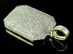 Collier pendentif deux tons plaqué argent et or Hip Hop Iced Out Design Emerald Bezel Set Collier VVS Moissanite Baguette pour les fêtes - Product Image 4