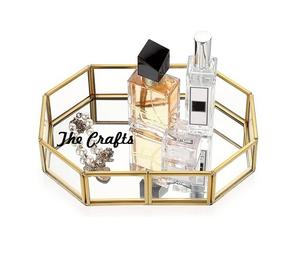 Bandeja Organizadora de Joyas de Diseño Maravilloso en Metal y Vidrio, Forma Rectangular, Bandeja de Tocador, Más Vendida - Product Image 2