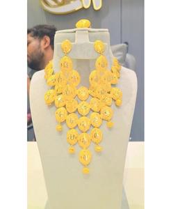 Ensemble de bijoux en or royal plaqué diamant 4 pièces pour femmes, comprenant collier, boucles d'oreilles, bague, cadeau de fiançailles, de mariage ou de fête, fait main, haut de gamme - Product Image 2