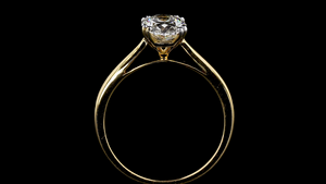 แหวนเพชรทรงรีเพาะเลี้ยงในห้องปฏิบัติการพร้อมการฝังแบบสองขา |   แหวนเพชรทองคำแท้สไตล์มินิมอลสำหรับของขวัญหมั้นและวันครบรอบ - Product Image 5