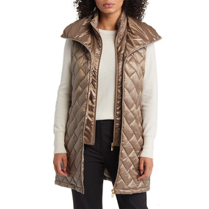 Chaqueta de poliéster 100% acolchada transpirable a prueba de viento para mujer, sin mangas, con cuello en V, cierre de cremallera, ropa exterior informal para cuatro - Product Image 6