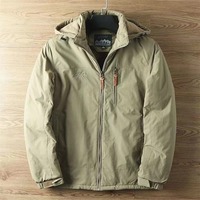 Veste épaisse imperméable en laine tricotée doublée polaire avec fermeture éclair en cuir de vache et peau de mouton pour homme, idéale pour la randonnée et le trekking en extérieur au printemps