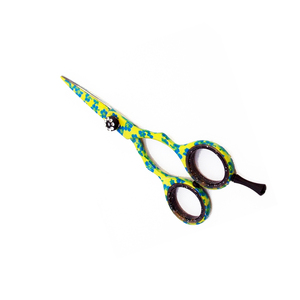 Fleur Papier Enduit En Acier Inoxydable Sharp Coupe De Cheveux Ciseaux Ciseaux Barber 5 Pouces Coiffure Réglable Vis Repose-Doigt - Product Image 1