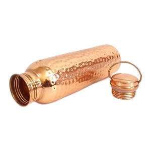 Botella de agua de cobre puro martillado uso deporte Fitness Yoga gimnasio a prueba de fugas bebida botella artesanías beneficios para la salud Metal - Product Image 2